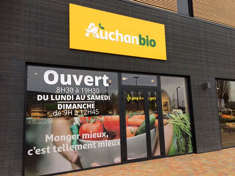 Enseignes Réseaux de magasins pour Auchan Bio Marquette à Lille (59) - AFE 94