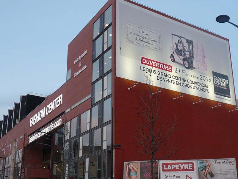 Bâche Impression Numérique pour le FASHION CENTER d'Aubervilliers (93) - AFE 94