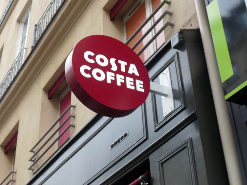 Enseigne Drapeau Double Face Circulaire pour Costa cofee à Paris (75)- AFE 94